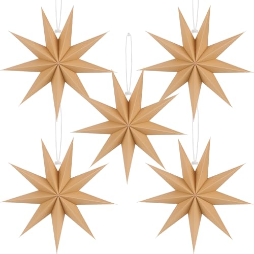 BestoFun 5 Stück Papiersterne Weihnachten 30cm Braun Papiersterne Faltsterne Aufhängen Weihnachten Dekoration für Tischdeko Weihnachten Zimmer Hochzeit Geburtstag BestoFun 5 Stück Papiersterne Weihnachten 30cm Braun Papiersterne Faltsterne Aufhängen Weihnachten Dekoration für Tischdeko Weihnachten Zimmer Hochzeit Geburtstag von BestoFun