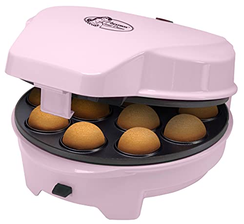 Bestron 3-in-1 Cakemaker im Retro Design, mit 3 auswechselbaren Backplatten: Donuts, Muffins und Cakepops, antihaftbeschichtet, 700 Watt, Farbe: Rosa von Bestron