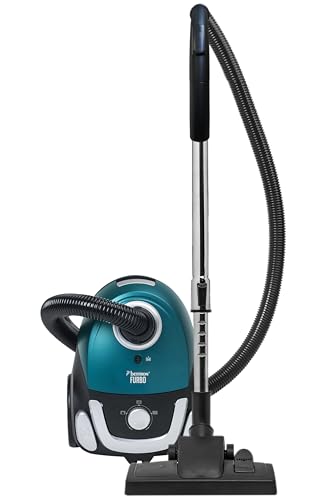 Bestron Staubsauger mit Beutel, Bodenstaubsauger inkl. 3 Staubsaugerbeutel, 94cm Teleskopstange & umschaltbarer Bodendüse, 7.5m Aktionsradius, auswaschbarer HEPA12 & Mikrofilter, Farbe: Blau/Schwarz von Bestron