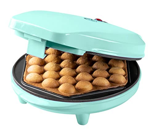 Bestron Bubble-Waffeleisen, Waffelmaker für Bubble Waffeln zum Befüllen mit Eis, Schokolade oder Obst, mit Backampel & Antihaftbeschichtung, 700 Watt, Farbe: Mint von Bestron