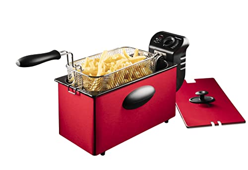 Bestron Öl-Fritteuse mit Kaltzonentechnologie, 3,5 Liter, mit Temperaturregler, spülmaschinengeeignet, 2000 Watt, Farbe: Rot Bestron Öl-Fritteuse mit Kaltzonentechnologie, 3,5 Liter, mit Temperaturregler, spülmaschinengeeignet, 2000 Watt, Farbe: Rot von Bestron