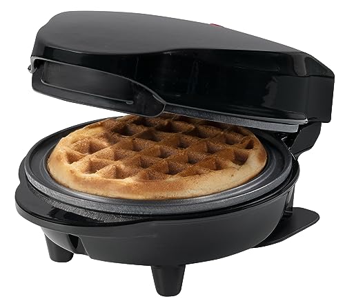 Bestron Mini-Waffeleisen für klassische Waffeln, kleiner Waffelmaker mit Antihaftbeschichtung, für Kindergeburtstage, Familienfeiern, Ostern oder Weihnachten, 550 Watt, Farbe: Schwarz von Bestron