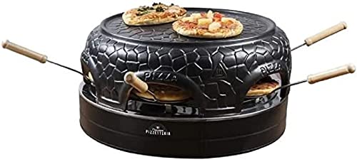 Bestron Pizzaofen für bis zu 4 Personen, Pizza dome für kleine Pizzen (Ø 10 cm), mit Keramik-Kuppel, ca. 10 Minuten Garzeit, 800 Watt, Farbe: Schwarz von Bestron
