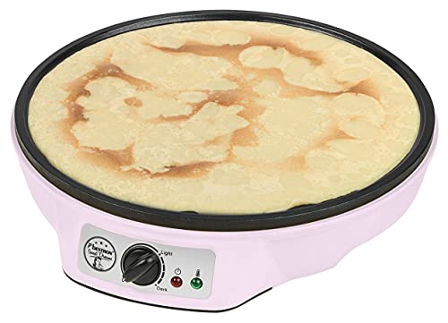 Bestron Crêpes Maker im Retro Design, für Crepes mit Ø 30 cm, inkl. Teigverteiler & Crêpes-Wender, mit Antihaftbeschichtung, 1000 Watt, Farbe: Pink von Bestron