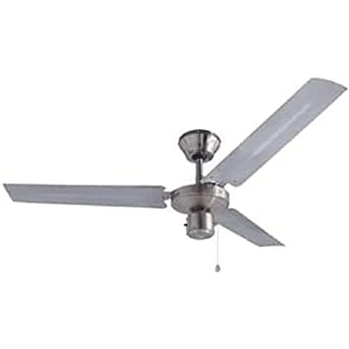 Bestron DT48C leiser Deckenventilator mit großer Flügelspannweite von Ø120cm, mit 3 Geschwindigkeitsstufen, Sommer- & Winterfunktion, 60 Watt, Farbe: Silber, Ø 102 cm von Bestron