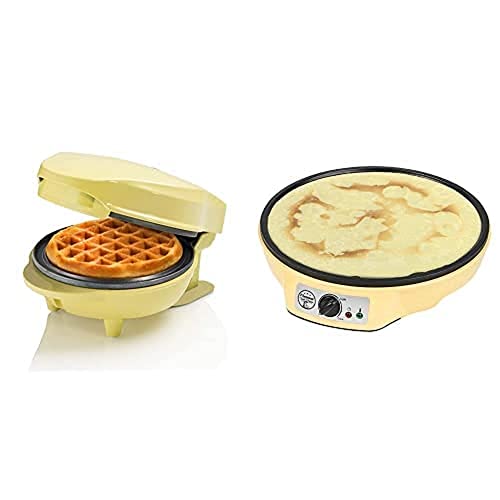 Bestron Mini-Waffeleisen & Crepe-Maker im Retro Design, ideal für Kindergeburtstage, Ostern, Weihnachten, 550-1000 Watt, Farbe: Gelb Bestron Mini-Waffeleisen & Crepe-Maker im Retro Design, ideal für Kindergeburtstage, Ostern, Weihnachten, 550-1000 Watt, Farbe: Gelb von Bestron