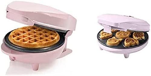 Bestron Mini-Waffeleisen & Waffeleisen für Mini-Cookies im Retro Design, ideal für Kindergeburtstage, Ostern, Weihnachten, 550-700 Watt, Farbe: Rosa von Bestron