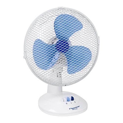 Bestron Mobiler Tischventilator Ø 27cm, kleiner Ventilator 2 Geschwindigkeitsstufen & 75° Oszillation-Funktion, Höhe: 29 cm, 30W, DDF27W, Farbe: Weiß von Bestron