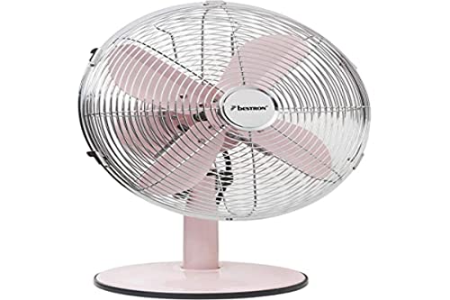 Bestron Mobiler Tischventilator Ø 35cm, Design Ventilator mit 3 Geschwindigkeitsstufen & 75° Oszillation-Funktion, Höhe: 35 cm, 35W, DFT35R, Farbe: Rot von Bestron