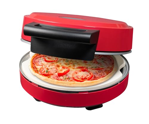 Bestron Pizzaofen für knusprige Pizzen in 5-10 Minuten, elektischer Pizzaofen mit bis zu echten 320°C Höchsttemperatur, inkl. Schamottstein & 2 große Holzspatel, Viva Italia, Farbe: Rot Bestron Pizzaofen für knusprige Pizzen in 5-10 Minuten, elektischer Pizzaofen mit bis zu echten 320°C Höchsttemperatur, inkl. Schamottstein & 2 große Holzspatel, Viva Italia, Farbe: Rot von Bestron