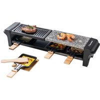 3 in 1 Raclette. Grill- und Kochstein mit 4 Pfannen – 650 w – in Schwarz/Holz - ARG200BW Bestron von Bestron