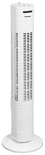 Bestron Turmventilator mit drei Geschwindigkeitsstufen, Ventilator mit 75° Oszillation-Funktion, inkl. Timer, Höhe: 78cm, AFT760W, Farbe: Weiß von Bestron