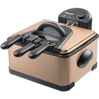 Bestron - elegantes Kupferdesign – Maxi-Fritteuse – abnehmbarer emaillierter 4,5-Liter-Tank – 2 kleine Körbe und/oder 1 großer Korb – für 1,5 kg von Bestron