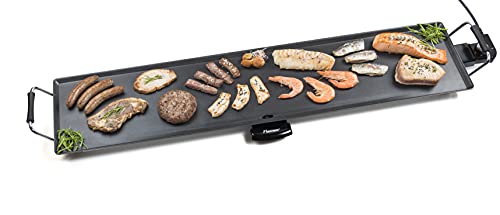 Bestron elektrische XXXL Plancha-/Teppanyaki-Grillplatte mit Antihaftbeschichtung, Grillspaß für bis zu 10 Personen, extra lange Grillfläche, 2.000 Watt, Farbe; Schwarz von Bestron