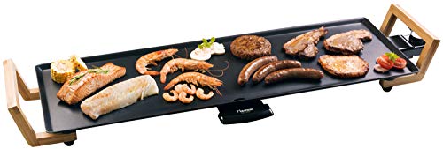 Bestron elektrischer Tischgrill, XL Teppanyaki Grillplatte im Asia Design, Grillspaß für 6 Personen, extra große Grillfläche, 1.800 W, Farbe: Schwarz von Bestron