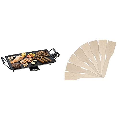 Bestron elektrischer Tischgrill L, Bestron 8x Raclette-Schaber aus Holz von Bestron