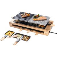 bestron Raclette "ARG300BW XL Bambus", 8 St. Raclettepfännchen, 1500 W von Bestron