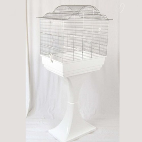 Vogelkäfig Sophia mit Ständer auf Rollen, weiß von Ollesch