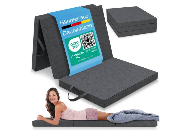 Klappmatratze, Gästematratze klappbar, Bandscheibenwürfel, Reisematratze, Gästebett, ELONEO, 8 cm hoch, waschbarer Bezug, geeignet für Hausstauballergiker, schadstoffgeprüft Klappmatratze, Gästematratze klappbar, Bandscheibenwürfel, Reisematratze, Gästebett, ELONEO, 8 cm hoch, waschbarer Bezug, geeignet für Hausstauballergiker, schadstoffgeprüft von ELONEO