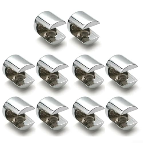 10 Stück Glasregal-Klemmen für sichere Installation von 6 12 mm Glas (10–12 mm) von Besttoolifes