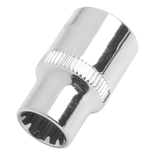 12-Kant-Spiegel-Steckschlüssel-Adapter, 3/8-Zoll-Antrieb für Ratschenschlüssel, Verwendung mit Torx-Bit, Chrom-Vanadium-Stahl, verchromt (9 mm) von Besttoolifes