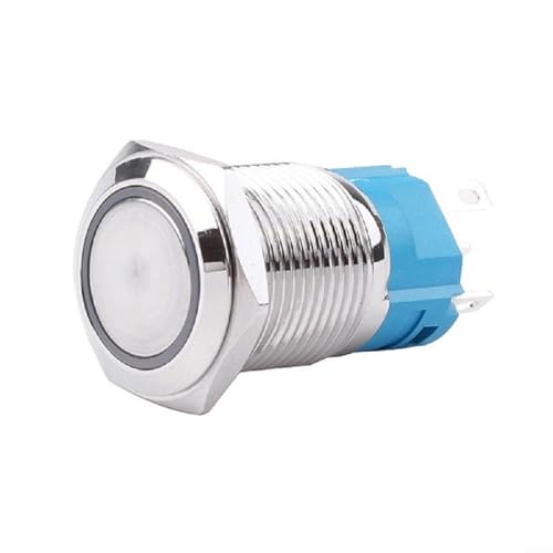 19mm Edelstahl Drucktastenschalter mit LED, kompakt und vandalensicher für den Außenbereich (blau) von Besttoolifes