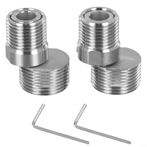 360° verstellbarer Wand-Wasserhahn-Adapter mit abgewinkeltem, gebogenem Fuß und Exzenterschraubenecke, Edelstahl-Verlängerungsanschluss für Badezimmer, Küche oder (kurzer Stil) von Besttoolifes