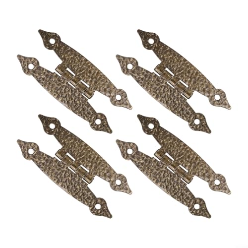 4 Stück 8,9 cm Antik Eisen H-Form Schrankscharniere Vintage Dekorative Gusseisen Türbeschläge für Küchenschränke, Kleiderschränke, Kommoden (Bronze) von Besttoolifes