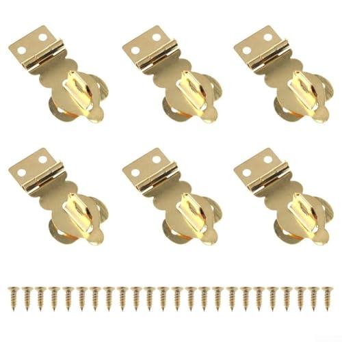 6 Stück Vintage Messing Vorhängeschloss Verschlüsse für stilvolle Holzkiste Verriegelung Mechanismus von Besttoolifes