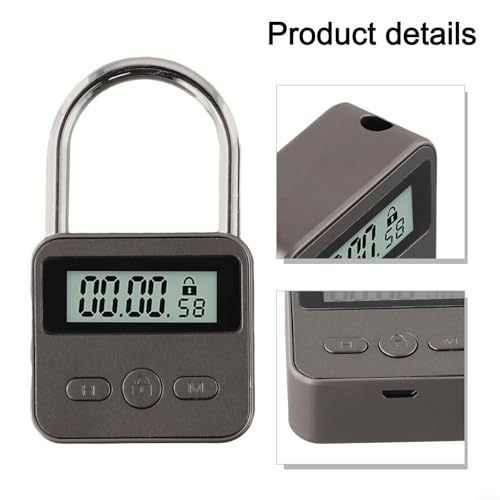 99 Stunden digitales Timer-Schloss, robustes Metall-Vorhängeschloss mit Smart-Chip und leicht ablesbarem LCD-Display von Besttoolifes