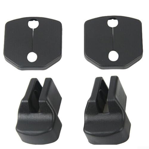 Autotürschlossabdeckung und Türstopper-Schnallenabdeckung, ABS-Schutz-Set, kompatibel mit 2015–2021, schwarze Außenverkleidung von Besttoolifes