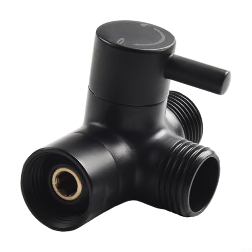 Badezimmer-Wasserverteiler G1/2 Duschkopf, Umstellventil aus Messing, für Handbrause und feste Dusche, Schwarz von Besttoolifes