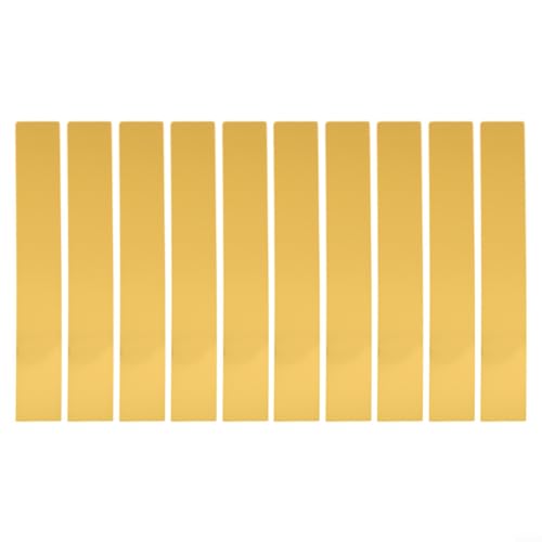 Besttoolifes 10 x Acryl-Spiegelmosaik-Wandaufkleber, langes Streifen-Design in Silber, Gold, Schwarz, stilvolle Vinyl-Dekoration für Wohnzimmer, Schlafzimmer, einfach anzubringen (goldfarben) von Besttoolifes