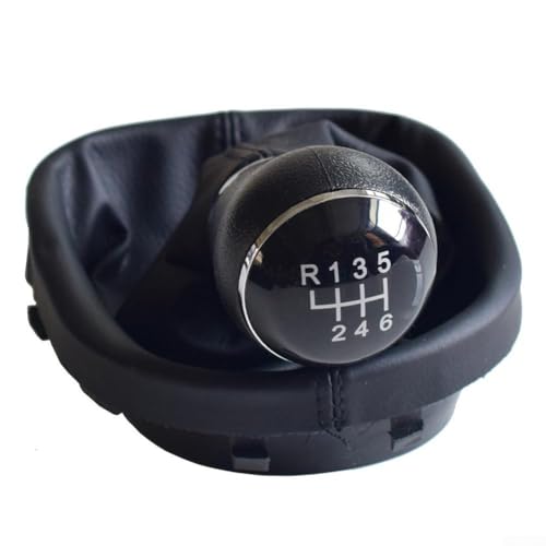 Besttoolifes 5/6-Gang-Schaltknauf, Schalthebelmanschette, schwarz, Kunststoff, Leder, kompatibel mit 2003–2010 und Caddy MK2 2004–2009, stilvolles Design, einfach zu installieren, Innenzubehör (sechs Besttoolifes 5/6-Gang-Schaltknauf, Schalthebelmanschette, schwarz, Kunststoff, Leder, kompatibel mit 2003–2010 und Caddy MK2 2004–2009, stilvolles Design, einfach zu installieren, Innenzubehör (sechs von Besttoolifes