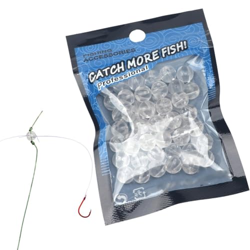 Besttoolifes 8,2 mm transparente Angel-Kreuz-Perlen Posen 3-Loch-Stopper Bohrer Meeresangeln Terminal Tackle DIY Zubehör Silber 50 Stück/Set von Besttoolifes