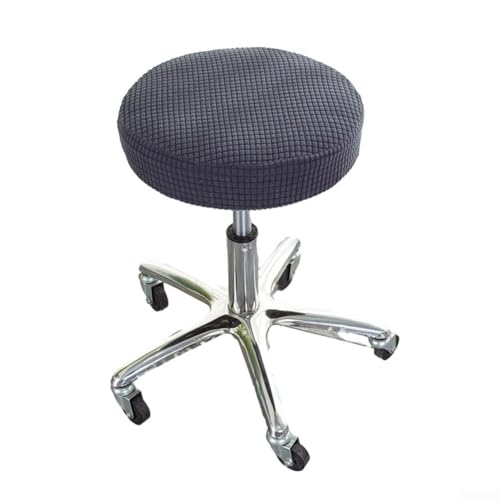 Besttoolifes Anti-Pilling-Stuhlbezug, runder Hockerbezug, Drehstuhlbezug, rundes Kissen, einfaches Design (dunkelgrau) von Besttoolifes
