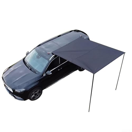 Besttoolifes Auto Seitenmarkise Zelt 210D Oxford Wasserdicht SUV Camping Baldachin mit Saugnapf Befestigungssystem 2 x 3 x 2,4 m für Outdoor Picknick Angeln (schwarz) von Besttoolifes