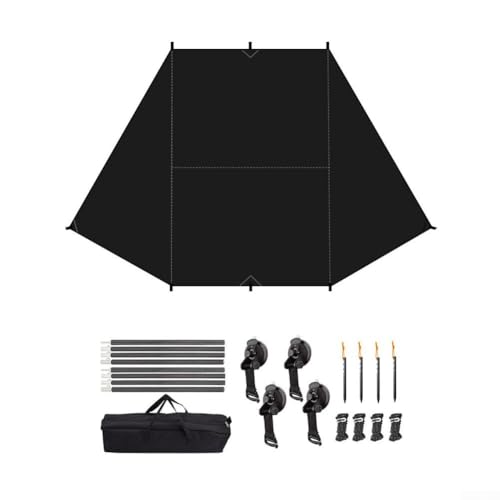 Besttoolifes Auto Seitenmarkise Zelt 210D Oxford Wasserdicht Sonnenschutz Baldachin mit Saugnapf Halterung für Fahrzeug Camping Picknick Outdoor Abenteuer von Besttoolifes