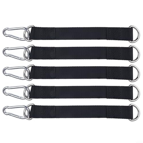 Besttoolifes Baum-Schaukel-Gurte 5 Stück, robuster Hakenring, zum Aufhängen, Nylon, Verlängerungsgurte mit Karabinern für Outdoor-Aktivitäten, Camping, Wandern (20 cm x 25 mm) von Besttoolifes