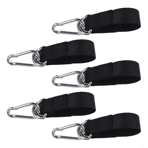 Besttoolifes Baumschaukel-Gurte 5 Stück, robuster Hakenring, zum Aufhängen, Nylon, Verlängerungsgurte mit Karabinern für Outdoor-Aktivitäten, Camping, Wandern (50 cm x 25 mm) von Besttoolifes