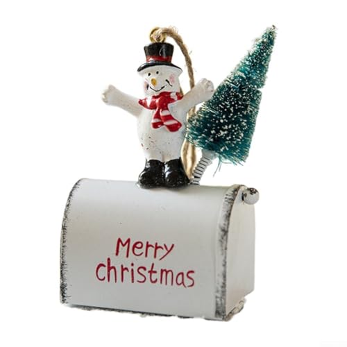 Besttoolifes Charmant für den Urlaub, Miniatur-Briefkasten-Ornamente für Bäume, perfekte Weihnachtsmann, Schneemann und Hirsch, Dekoration (Schneemann) von Besttoolifes