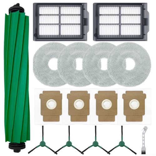 Besttoolifes Ersatzteil-Set für Roomba Plus 405 Roboter-Staubsauger mit mehreren Oberflächen, Gummibürste, Wischmopp, Tuch, Filter, Staubbeutel, Seitenbürste, Reinigungswerkzeug (A) von Besttoolifes
