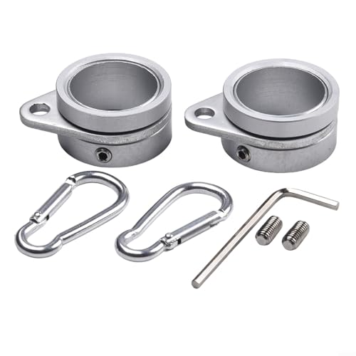 Besttoolifes Fahnenmast-Ring-Set, Aluminium-Fahnenmast-Montageringe, für 1,9 cm Fahnenmast, 360 Grad drehbar, Anti-Wicklung und rostfrei, 2 Stück von Besttoolifes