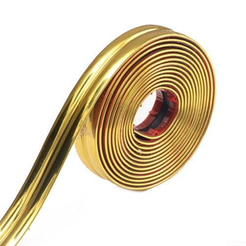 Besttoolifes Flexible Zierleiste, selbstabziehend, metallischer Spiegelrahmen, Wand-Eckenschutz, Kantenschutz, dekorative PVC-Ecke, dekorative Streifen für Fliesen, Spiegel, Decke (Gold) von Besttoolifes