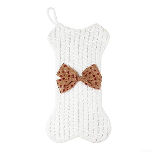 Besttoolifes Gestrickte Weihnachtsdekoration für Bäume, Kränze und Süßigkeitentüten (weiß) von Besttoolifes