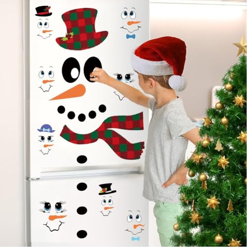 Besttoolifes Kreative Schneemann-Fensterdekoration für die Feiertage, perfekte Ergänzung zu saisonalen Feiern (Schneemann B) von Besttoolifes