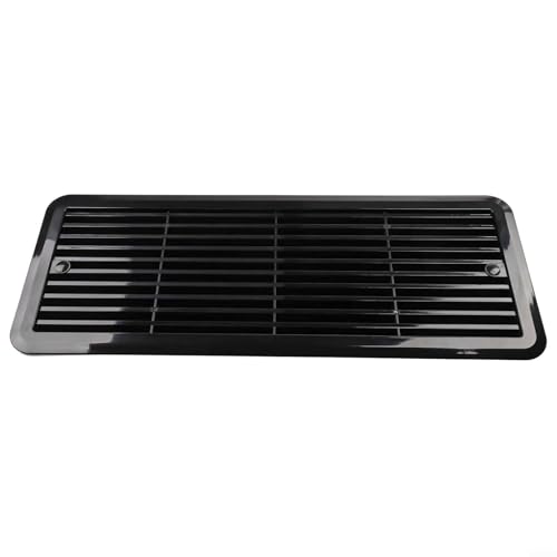 Besttoolifes Lüftungsgitter für Wohnmobil, Wohnwagen, 483 x 186 mm, wetterbeständiges ABS-Montagesystem für Kühlschranklüftung, Weiß / Schwarz erhältlich (schwarz) von Besttoolifes