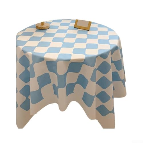 Besttoolifes Plaid Table Cover Waterproof Oil Resistant Tablecloth Grid Pattern Dining Table Protector Mat For Indoor Outdoor Kitchen Home Decor Multiple Colors(Blue) von Besttoolifes