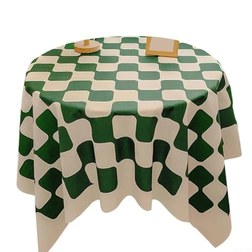 Besttoolifes Plaid Table Cover Waterproof Oil Resistant Tablecloth Grid Pattern Dining Table Protector Mat For Indoor Outdoor Kitchen Home Decor Multiple Colors(Deep Green) von Besttoolifes