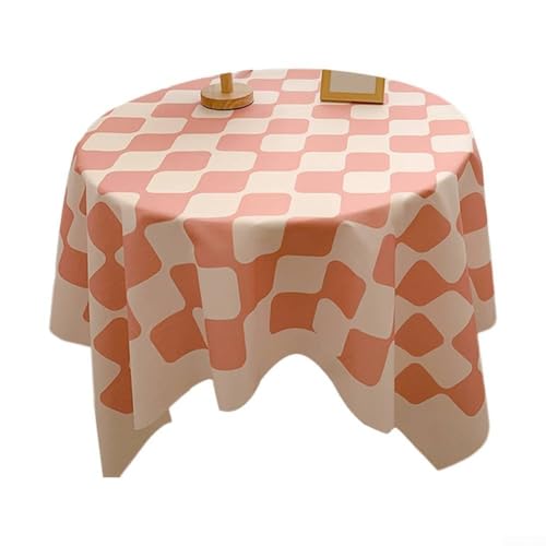 Besttoolifes Plaid Table Cover Waterproof Oil Resistant Tablecloth Grid Pattern Dining Table Protector Mat For Indoor Outdoor Kitchen Home Decor Multiple Colors(Light Red) von Besttoolifes
